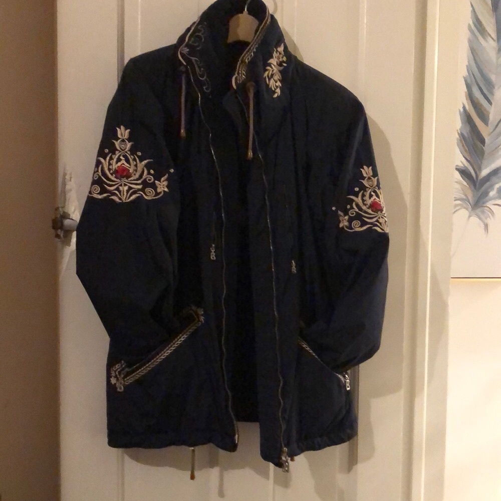 Vintage black BOGNER embroidered jacket coat
